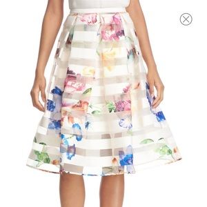 Ted Baker London 'Hoona' Burnout Stripe Pleated Skirt